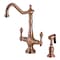 Kingston Brass KS177ALBSAC Heritage 2-Handle Kitchen Faucet W/ Brass Sprayer, Copper KS177ALBSAC - alternate 1